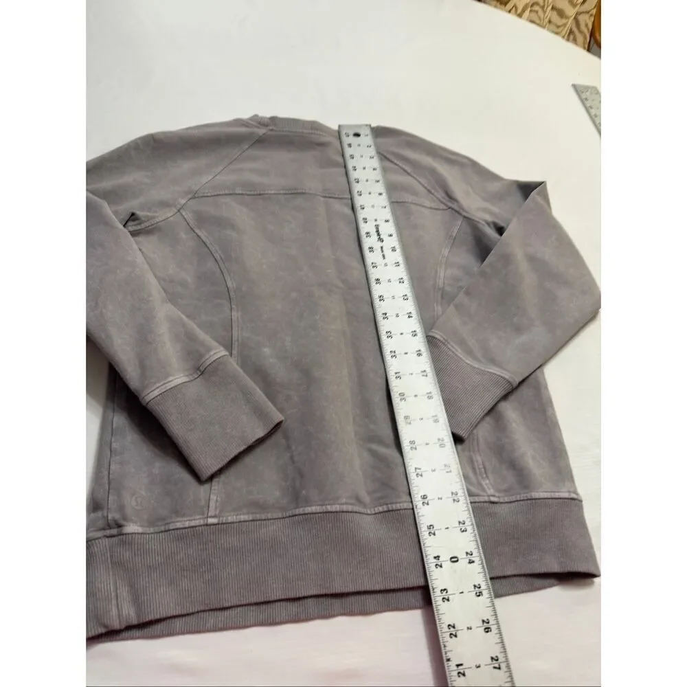 Lululemon Scuba Crew Washed Dark Chrome Grey Sweatshirt Size 8